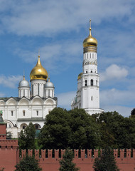 Fototapeta na wymiar Bell tower, the Church and the tower of the Moscow Kremlin