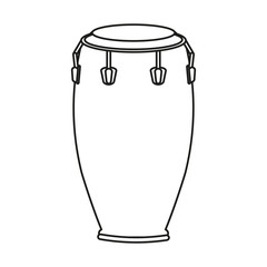 conga drum instrument icon over white background. vector illustration