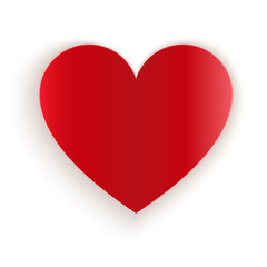 Red paper cut heart vector template