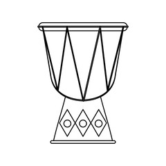 Obraz na płótnie Canvas djembe drum instrument icon over white background. vector illustration