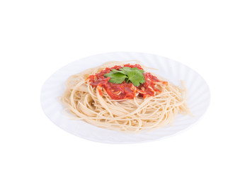 pasta in a white plate