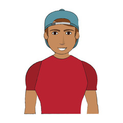 man wearing casual clothes  over white background. colorful design. vector illustration