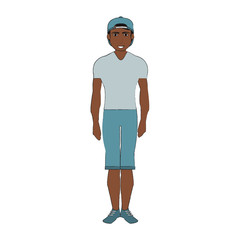 man wearing casual clothes  over white background. colorful design. vector illustration