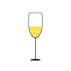 Simple glass of champagne illustration