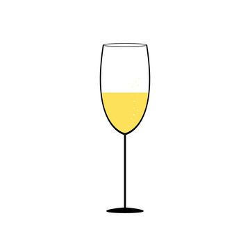 Simple glass of champagne illustration