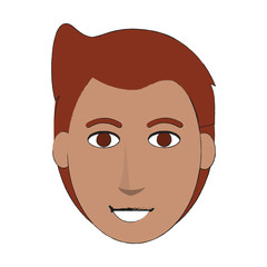 man face cartoon icon over white background. colorful design. vector illustration