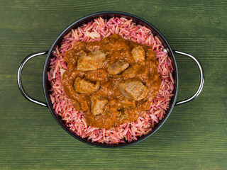 Lamb Rogan Josh Curry With Pilau Rice