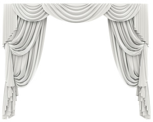 White Curtains Isolated