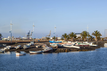 Fototapeta na wymiar yacht harbor in Arrecife, Spain