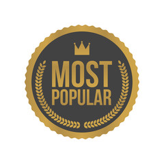 Vector Most Popular Gold Sign, Round Label © vectorplus