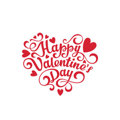 Happy Valentines day text Lettering heart shape invitation card - obrazy, fototapety, plakaty
