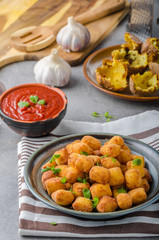 Homemade fried mini croquettes