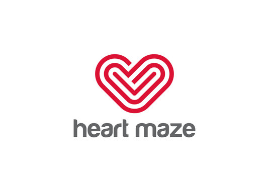Heart Logo design. Valentine day love symbol. Cardiology Medical