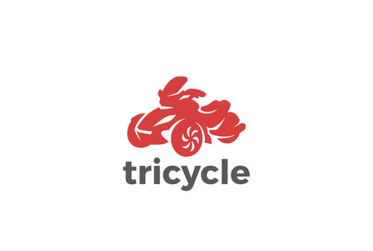 Tricycle Logo design vector silhouette. Motorbike bike icon.