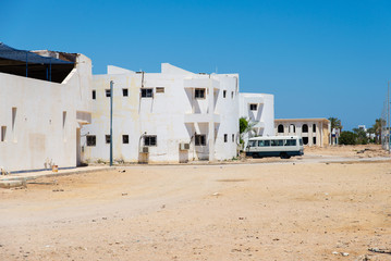 Fototapeta na wymiar White apartment building in Sharm El Sheikh