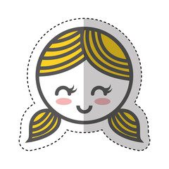 cute girl character icon vector illustration design