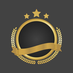 Golden and Black luxury metallic badge template vector