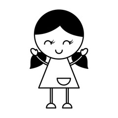 cute girl character icon vector illustration design