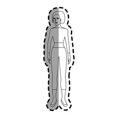 woman wearing casual clothes over white background. vector illustration