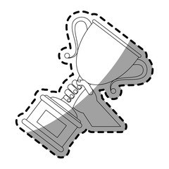 winner trophy icon over white background. vector illustration