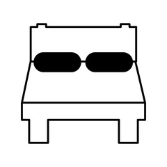 bed silhouette isolated icon vector illustration design