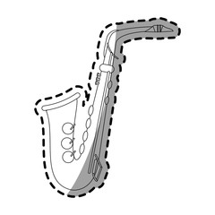 Obraz premium saxophone instrument icon over white background. vector illustration