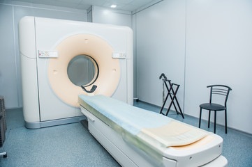 Computed tomography or computed axial tomography scan machine in hospital room