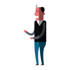 man cartoon icon over white background. colorful design. vector illustration