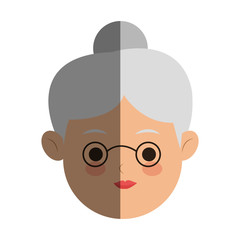 old woman face cartoon icon over white background. colorful design. vector illustration
