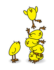 Stacking Chicks with one Jumping