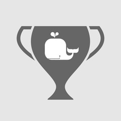 Obraz premium Isolated award cup with a whale