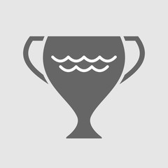 Isolated award cup with a water sign