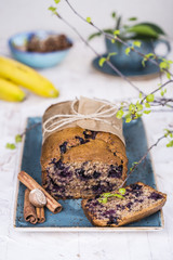 banana bread with blueberries