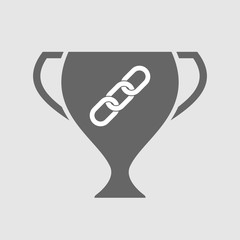Isolated award cup with a chain