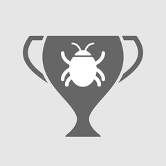 Isolated award cup with a bug
