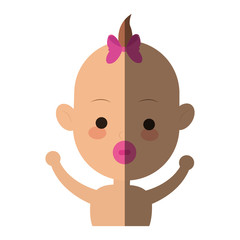 baby girl cartoon icon over white background. colorful design. vector illustration