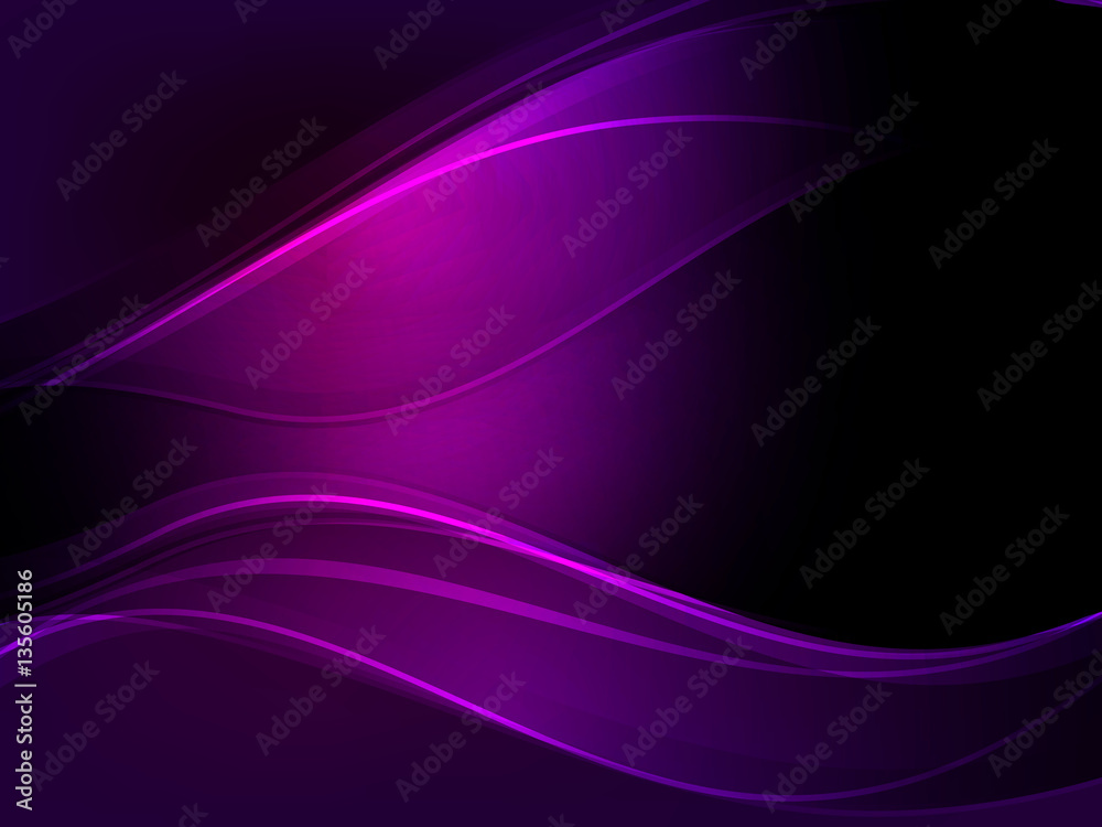 Wall mural Abstract dark purple wave vector background.