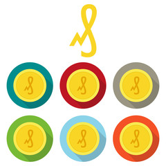 Money currency icon. Coin with Pfennig sign vector illustration.