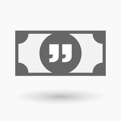 Isolated  bank note with  quotes