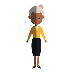 old woman cartoon icon over white background. colorful design. vector illustration