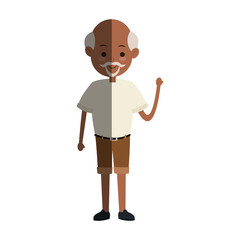 old man cartoon icon over white background. colorful design. vector illustration