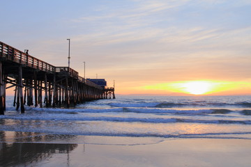Newport Beach Pier at the sunset - USA