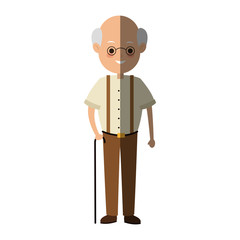 old man cartoon icon over white background. colorful design. vector illustration