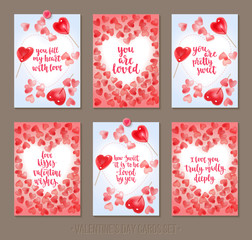 Set Valentine's Day greeting cards