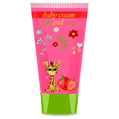 Baby cream tube with kids design