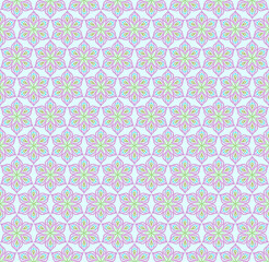 Seamless color floral pattern. Swatch is included in vector file. 