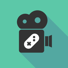 Long shadow cinema camera with a game pad