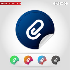 Clip icon. Button with clip icon. Modern vector.