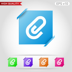 Clip icon. Button with clip icon. Modern vector.