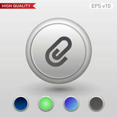 Clip icon. Button with clip icon. Modern vector.